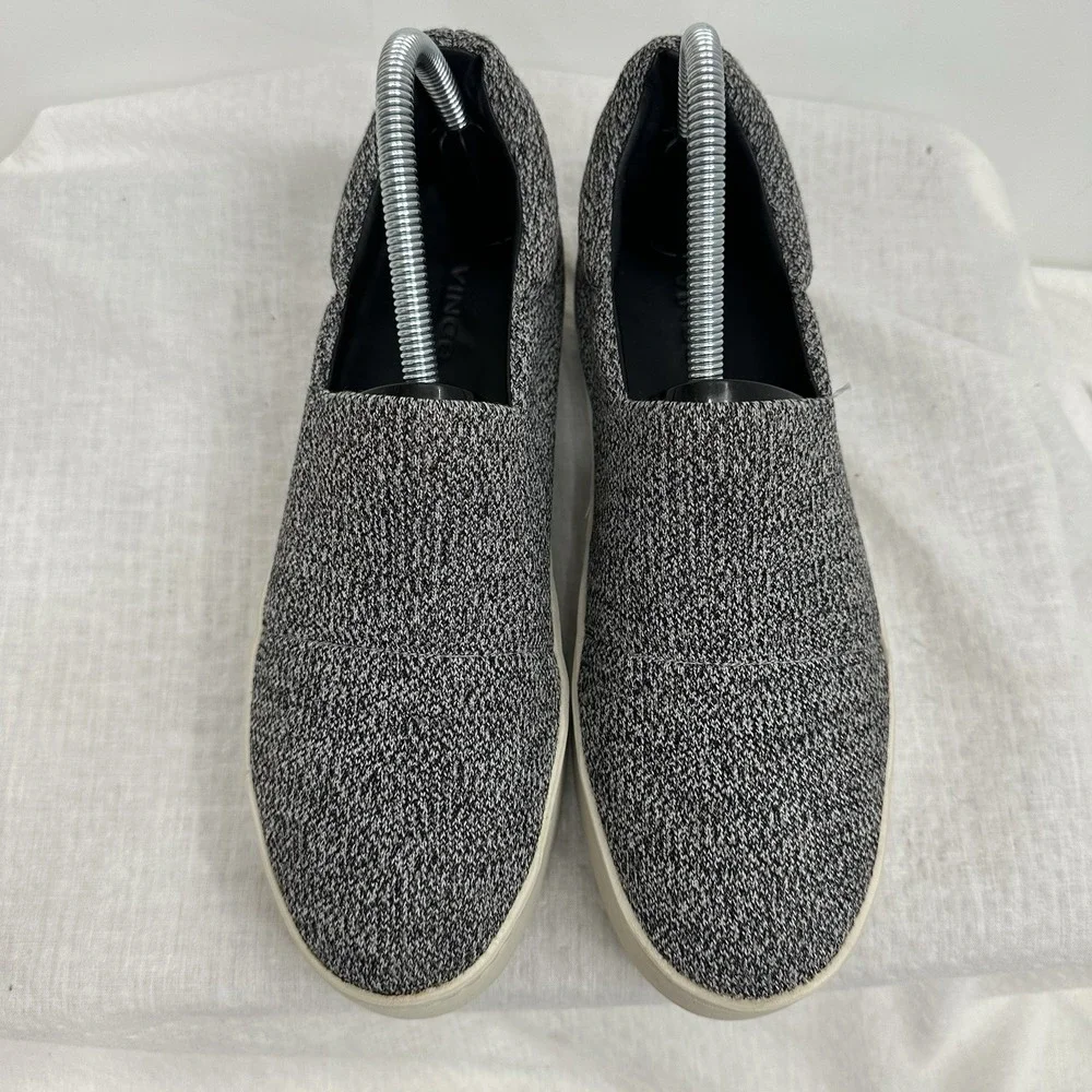 VINCE Walsh Knit Slip-on Sneakers Women's 8 M Gray White‎ Loafers Shoes Platform